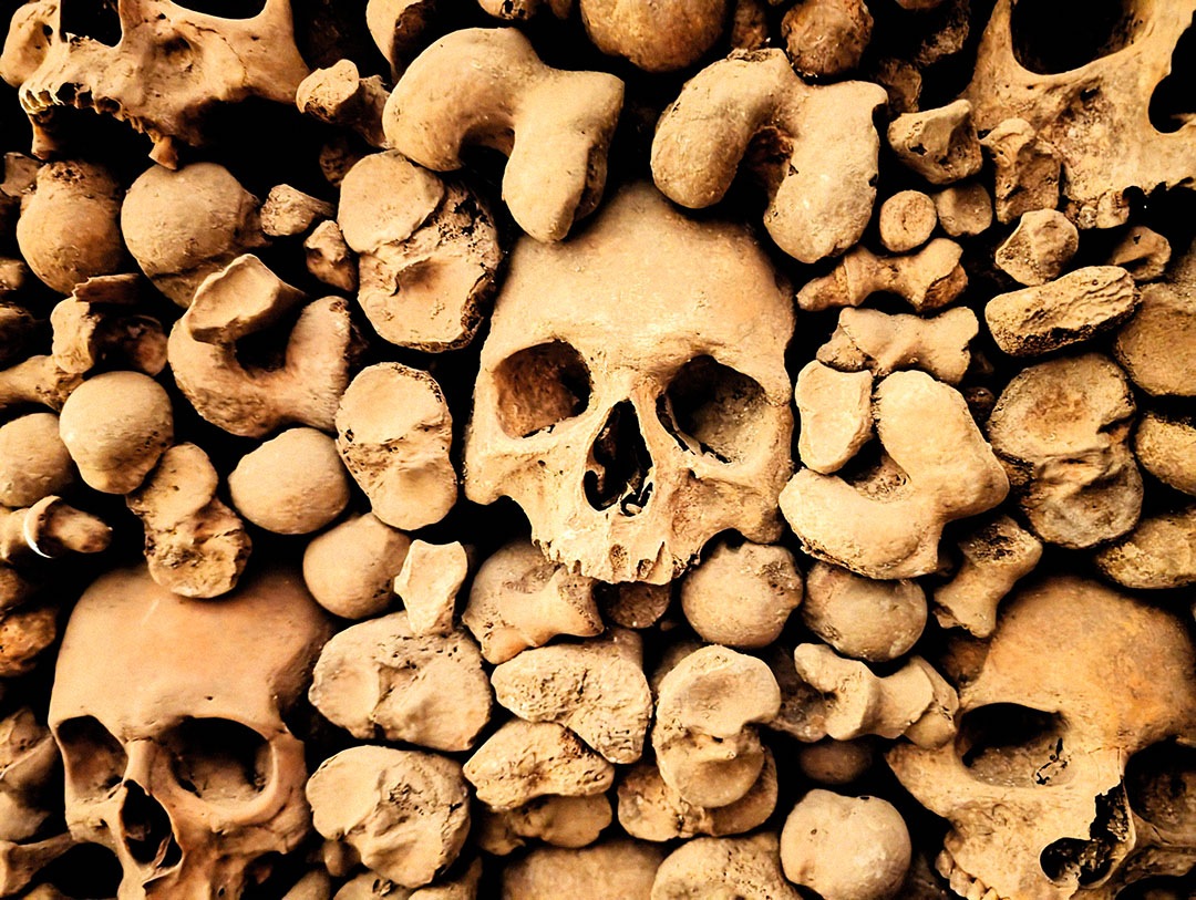 Skull stacks and statuary in Brno’s Ossuary of St James