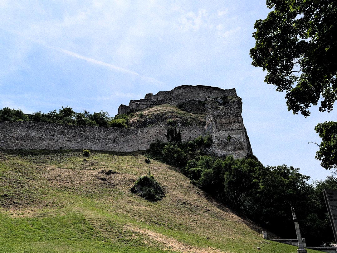 Devín Castle ruins above the confluence of the Danube and Morava rivers