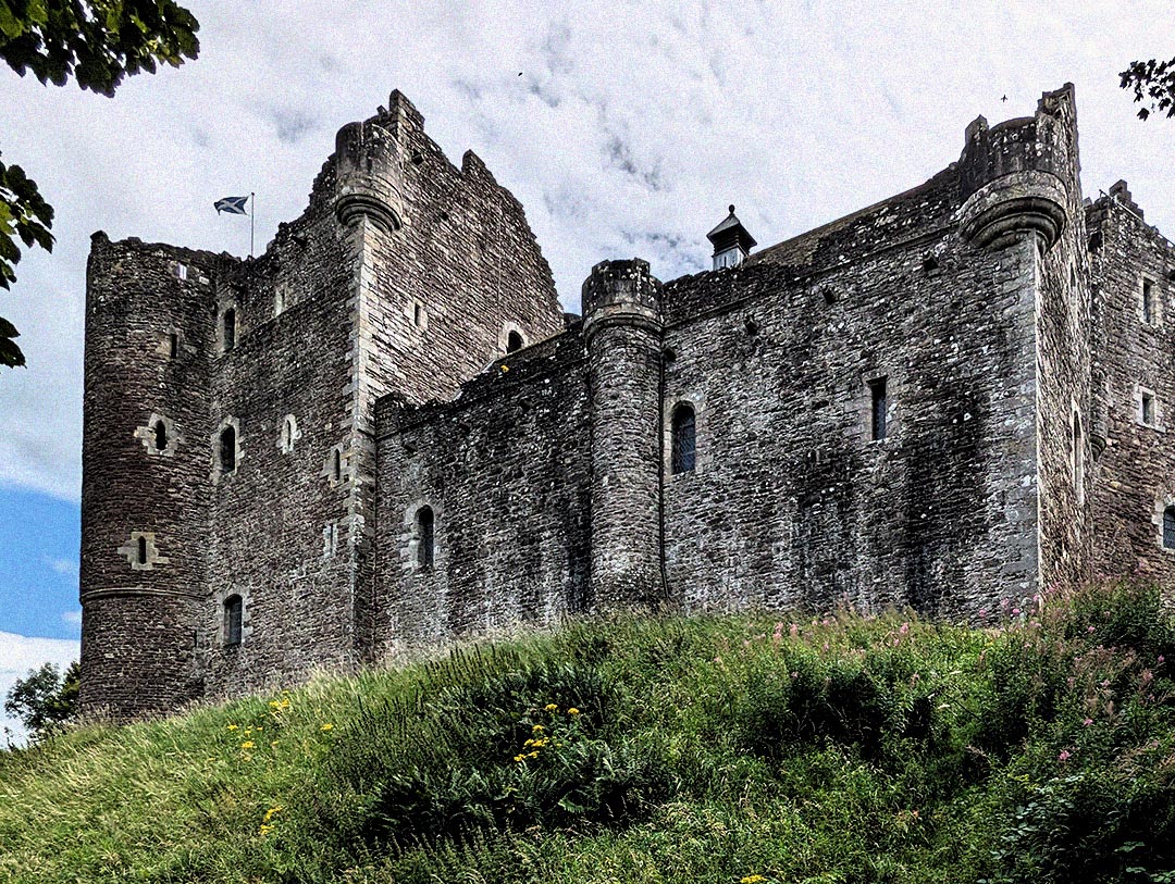 Doune Castle tower and courtyard in Scotland