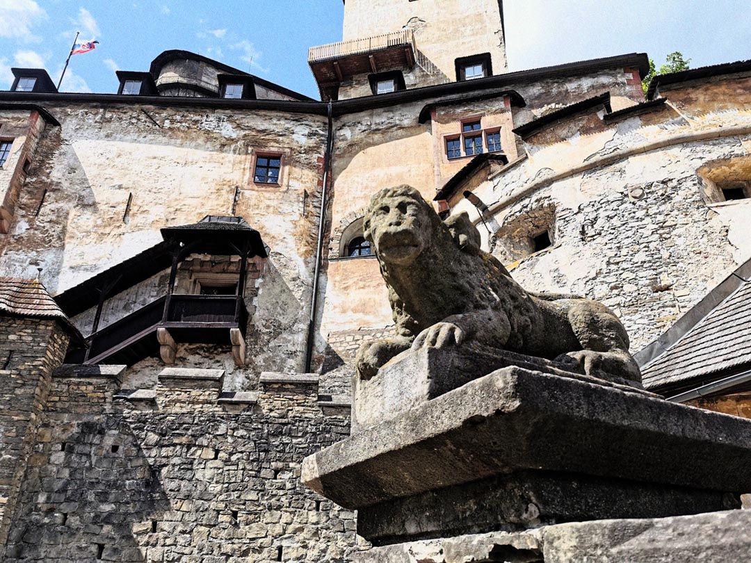 Orava Castle perched high on a crag above the Orava River