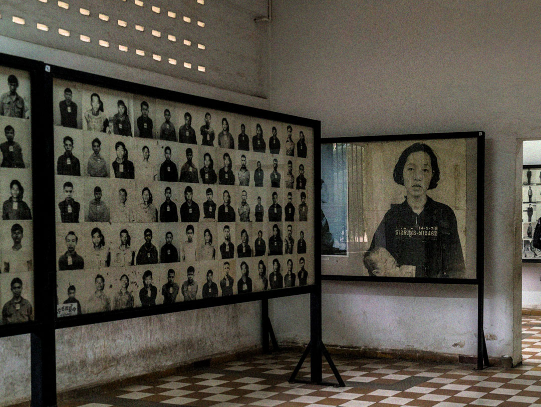 Classrooms turned cells at Tuol Sleng S-21 in Phnom Penh